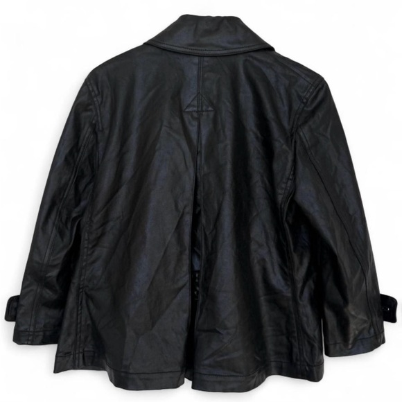 Vintage Ralph Lauren Waxed Cotton Black Jacket Medium Leather‎ Feel Timeless - Picture 5 of 8